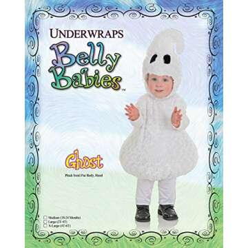 Adorable Underwraps Baby's Cute Ghost Costume for Halloween, Toddlers, X-Large (4-6 Years)