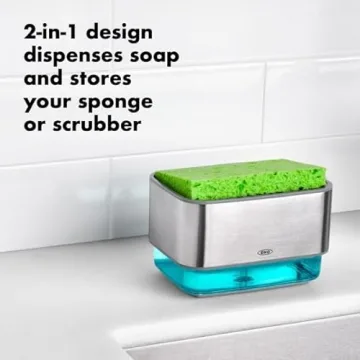 OXO Good Grips Stainless Steel Soap Dispensing Sponge Holder