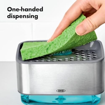 OXO Good Grips Stainless Steel Soap Dispensing Sponge Holder