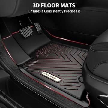 YITAMOTOR Floor Mats Compatible with 2019-2025 Toyota RAV4 (Include Hybrid), Custom Fit Black TPE Al...