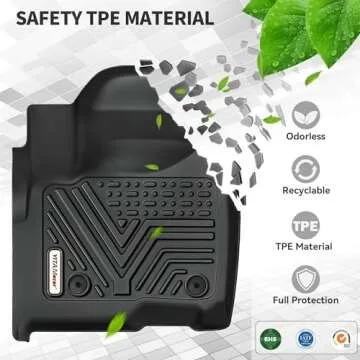 YITAMOTOR Floor Mats Compatible with 2019-2025 Toyota RAV4 (Include Hybrid), Custom Fit Black TPE All-Weather Floor Liners