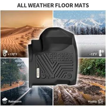 YITAMOTOR Floor Mats Compatible with 2019-2025 Toyota RAV4 (Include Hybrid), Custom Fit Black TPE All-Weather Floor Liners
