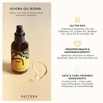 PATTERN Beauty by Tracee Ellis Ross Jojoba Hair Serum, 3.9 Fl Oz, Safflower, Jojoba, Rosehip, Olive ...
