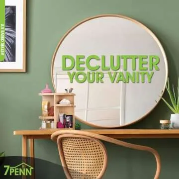 7Penn 11in Bamboo Cosmetic Organizer - Rotating Storage Solution