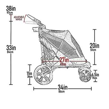 Pet Gear NO-Zip Stroller for Pets - Versatile & Comfortable