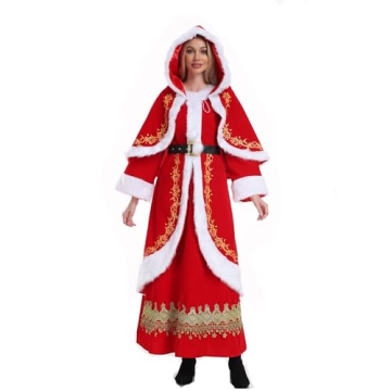 Elegant VAPICK Mrs Claus Costume 3PCS Plus Size Outfit
