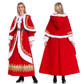 Elegant VAPICK Mrs Claus Costume 3PCS Plus Size Outfit