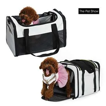 Cat Carrier - Portable Foldable Dog Pet Carrier, Soft-Sided Pet Bag up to 15 Lbs, Airline Approved Travel Puppy Carrier