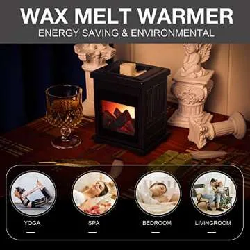 NAFANG Fireplace Wax Warmer,Electric Wax Melt Warmer,Candle Wax Warmer for Scented Wax Melts,Metal Wax Melter,Wax Burner Fragrance Warmer for Home Office Gifts & Decor