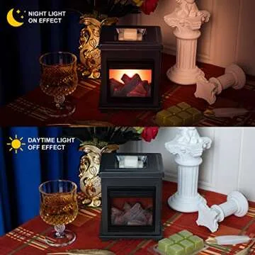 NAFANG Fireplace Wax Warmer,Electric Wax Melt Warmer,Candle Wax Warmer for Scented Wax Melts,Metal Wax Melter,Wax Burner Fragrance Warmer for Home Office Gifts & Decor