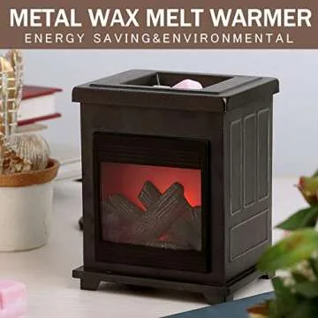 NAFANG Fireplace Wax Warmer,Electric Wax Melt Warmer,Candle Wax Warmer for Scented Wax Melts,Metal Wax Melter,Wax Burner Fragrance Warmer for Home Office Gifts & Decor