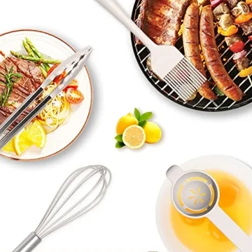 Heat Resistant Silicone Kitchen Utensils Set - Khaki