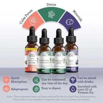 GuruNanda Total Wellness Boost with Liquid Ashwagandha, Black Seed Oil & GutCleanse - Helps with Immunity and Mind Care