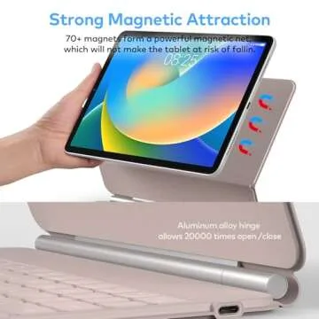 Keyboard Case for iPad 10th generation 2022 – Magic-Style Magnetic Keyboard Case with Multi-Touch Trackpad Compatible with iPad 10.9 inch 10th Gen – Floating Cantilever Stand–Wireless Keyboard Case