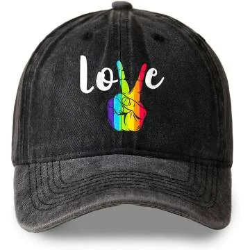 Heucapc Pride Rainbow Denim Baseball Hat - Adjustable Vintage Cap for All