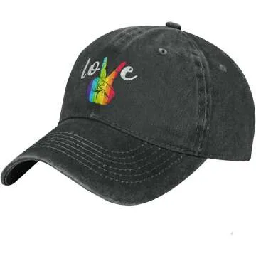 Heucapc Rainbow Denim Baseball Hat - Adjustable & Vintage