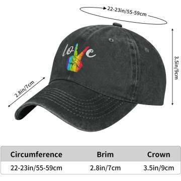 Heucapc Rainbow Denim Baseball Hat - Adjustable & Vintage