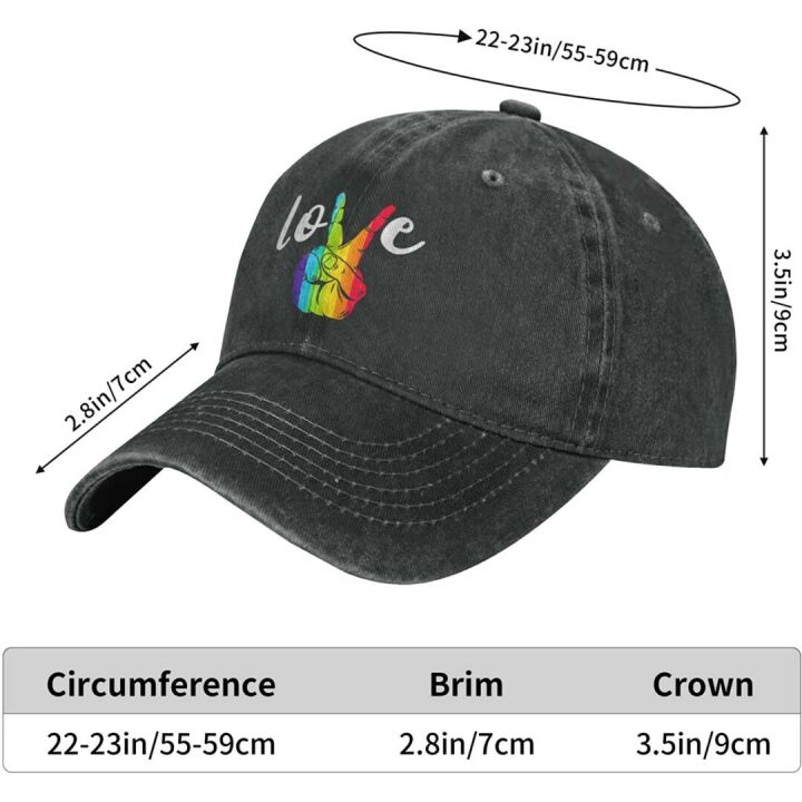 Heucapc Rainbow Denim Baseball Hat - Adjustable & Vintage