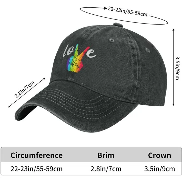 Heucapc Rainbow Denim Baseball Hat - Adjustable & Vintage