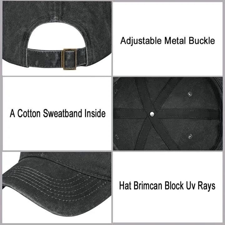 Heucapc Rainbow Denim Baseball Hat - Adjustable & Vintage