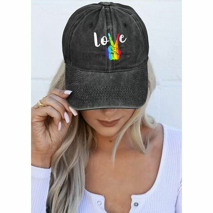 Heucapc Rainbow Denim Baseball Hat - Adjustable & Vintage