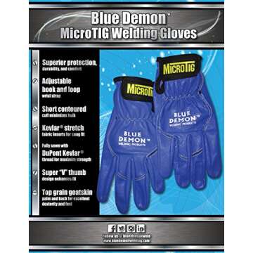 Blue Demon BDWG-MICROTIG-M Premium Welding Gloves
