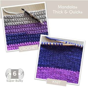 (1 Skein) Lion Brand Yarn Mandala Thick & Quick Bulky Yarn, Turbine