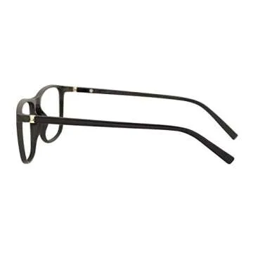 OCCI CHIARI Reading Glasses Men's Rectangle Reader Durable Spring Hinge (Bright Black, 1.50)