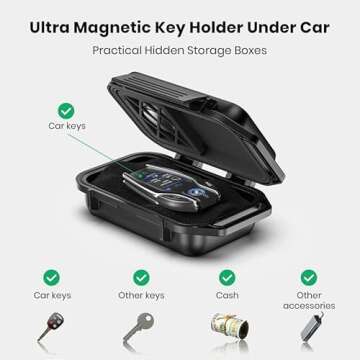 Magnetic Key Holder - Under Car Waterproof Key Box & Signal Blocking Pouch