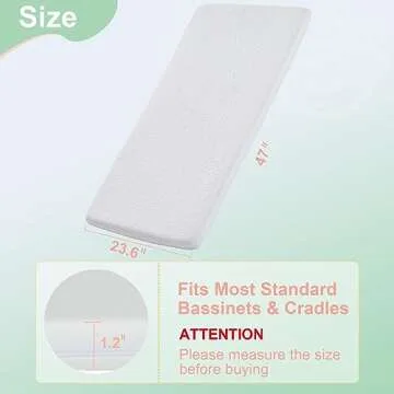ANGELBLISS Bassinet Mattress Topper, Gel Memory Foam Mattress with Removable Cover Fit for ADOVEL Ba...