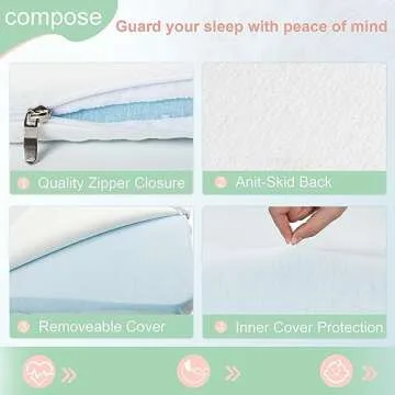 ANGELBLISS Bassinet Mattress Topper, Gel Memory Foam Mattress with Removable Cover Fit for ADOVEL Baby Bassinet Bedside Crib (47" x 23.6"), BabyBond, and ELEMARA Baby Bassinet Bedside Crib