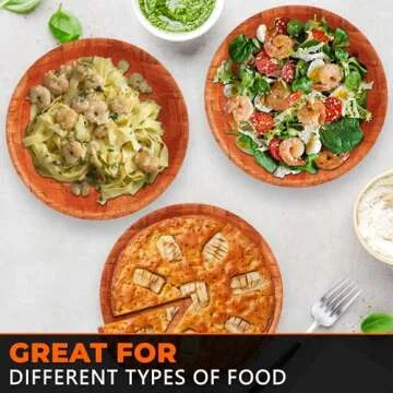 6Pcs Wooden Salad Bowl Set - 8 Inch Decorative Bowls for Kitchen Large Serving Bowls for Entertaining Small Snack Bowls Set Soup - Fruit Bowl for Kitchen Counter Salad Bowls for Lunch Serving Bowl Set