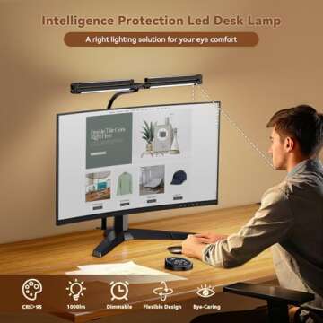 Pzloz Adjustable LED Desk Lamp with Remote Control