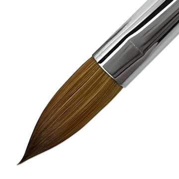 PANA Kolinsky Acrylic Nail Brush with Teal Wood Handle