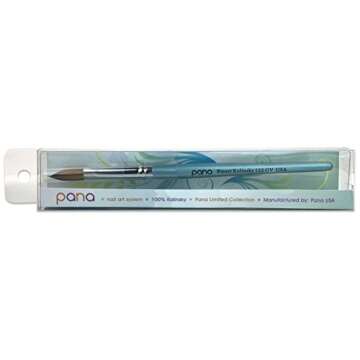 PANA Kolinsky Acrylic Nail Brush with Teal Wood Handle