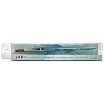 PANA Kolinsky Acrylic Nail Brush with Teal Wood Handle
