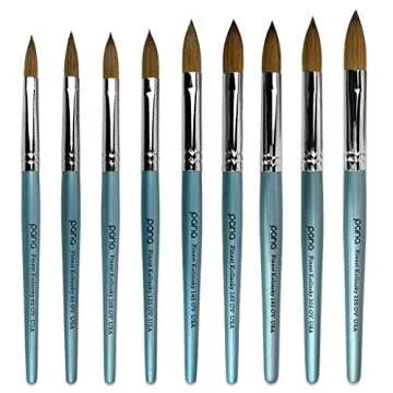 PANA Kolinsky Acrylic Nail Brush with Teal Wood Handle