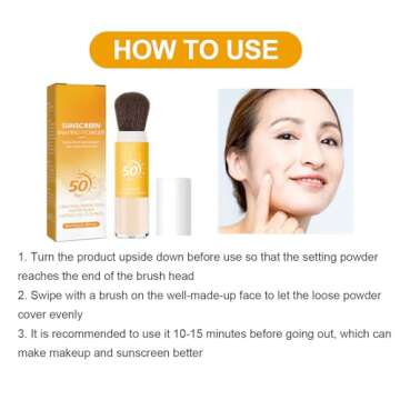 Mineral Sunscreen Setting Powder, Spectrum SPF 50 PA+++, 0.28 oz – Sunscreen Powder, Translucent Makeup Setting Powder, Smooth, Durable Oil Control, Breathable