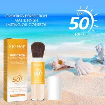 Mineral Sunscreen Setting Powder, Spectrum SPF 50 PA+++, 0.28 oz – Sunscreen Powder, Translucent Makeup Setting Powder, Smooth, Durable Oil Control, Breathable