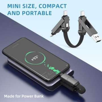 ZONLELE 4-in-1 Magnetic Multi Charging Cable - Fast Charge USB A/C to Type C/L