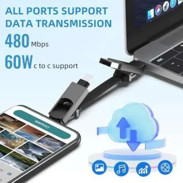 ZONLELE 4-in-1 Multi Charging Cable for iPhone and Laptops