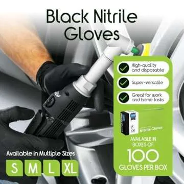 Inspire Black Nitrile Disposable Gloves | 4.5 Nitrile Disposable Safety Medical Cooking Cleaning Dis...