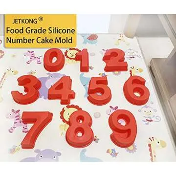 JETKONG 10-Inches Silicone Number Cake Mold DIY Baking Cake Pan with Decorating Pen (Number 1)