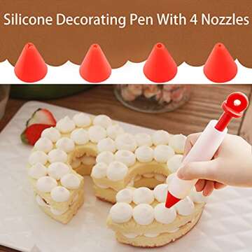 JETKONG 10-Inches Silicone Number Cake Mold DIY Baking Cake Pan with Decorating Pen (Number 1)