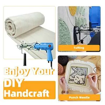 SECIVLOT Tufting Cloth,Monks Cloth 79"x59" Primary Tufting Cloth Rug Fabric with Marked Lines,Monk Cloth for Punch Needle,Tufting Gun