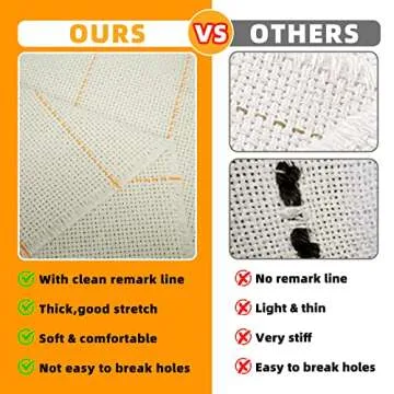 SECIVLOT Tufting Cloth,Monks Cloth 79"x59" Primary Tufting Cloth Rug Fabric with Marked Lines,Monk Cloth for Punch Needle,Tufting Gun