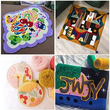 SECIVLOT Tufting Cloth,Monks Cloth 79"x59" Primary Tufting Cloth Rug Fabric with Marked Lines,Monk Cloth for Punch Needle,Tufting Gun