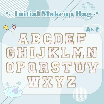 Small Personalized Makeup Bag with Initial Patch for Gifts