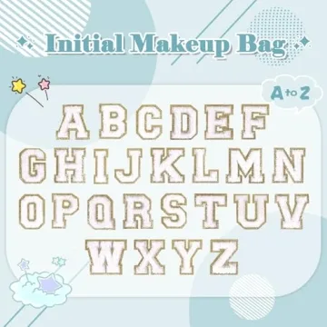 Small Personalized Makeup Bag with Initial Patch for Gifts