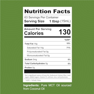 Coconut MCT Oil for Energy & Focus - 32 Fl Oz - 60+ Servings